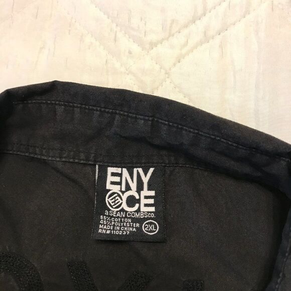 Enyce button down black‎ short sleeve shirt 2XL - Picture 5 of 6